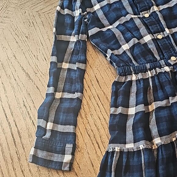 Ralph Lauren plaid tiered flannel shirtdress size 8 cotton - Picture 4 of 13
